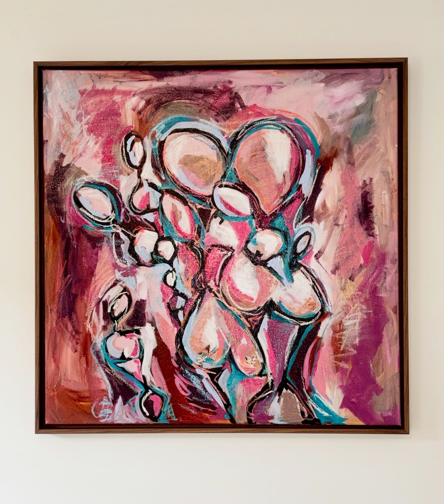 Original artwork "Figures in Pink & Blue #1"