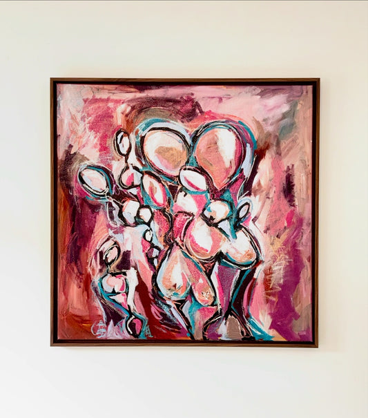Original artwork "Figures in Pink & Blue #1"