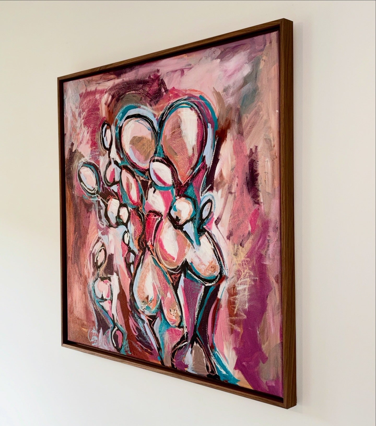 Original artwork "Figures in Pink & Blue #1"
