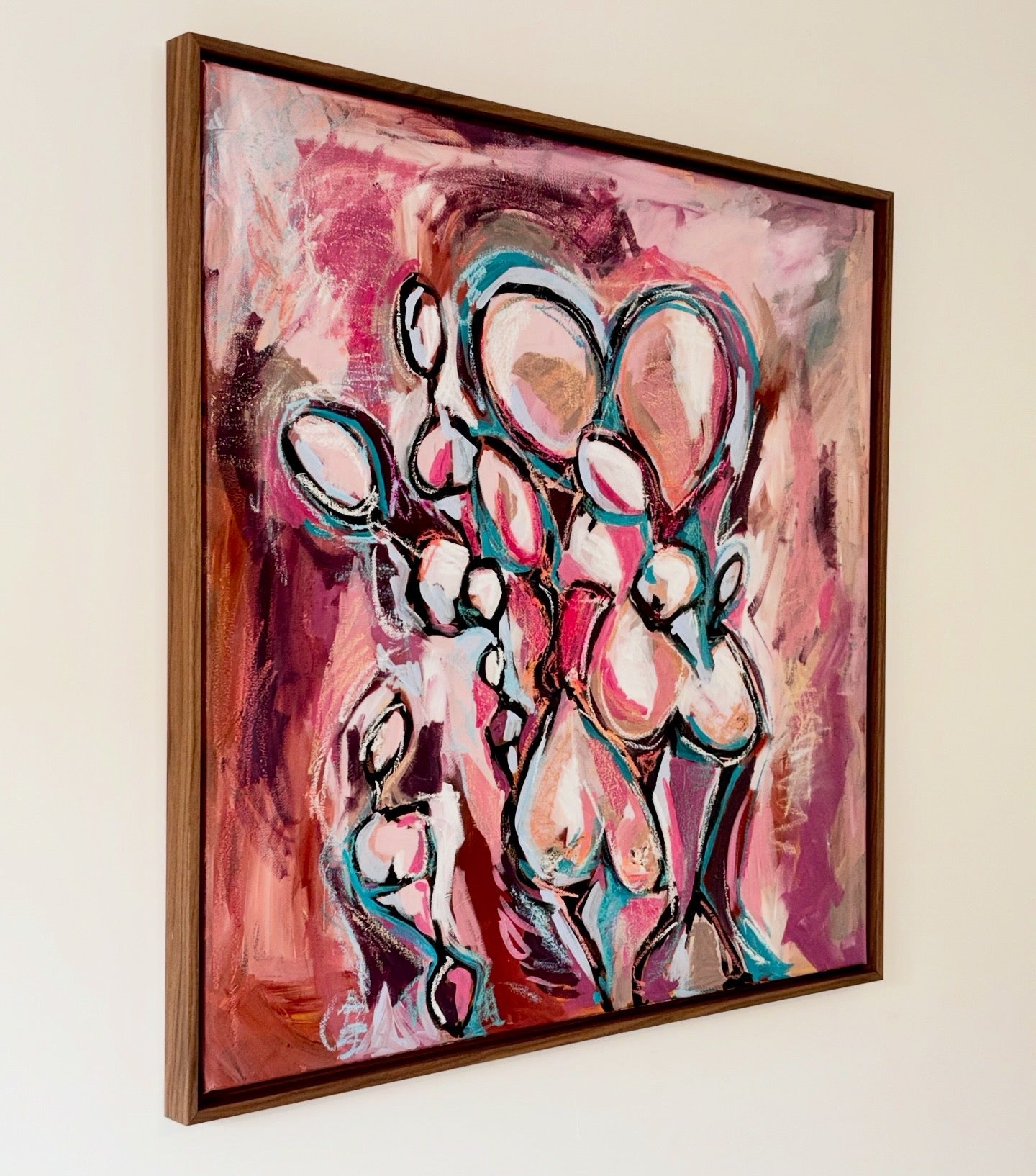 Original artwork "Figures in Pink & Blue #1"
