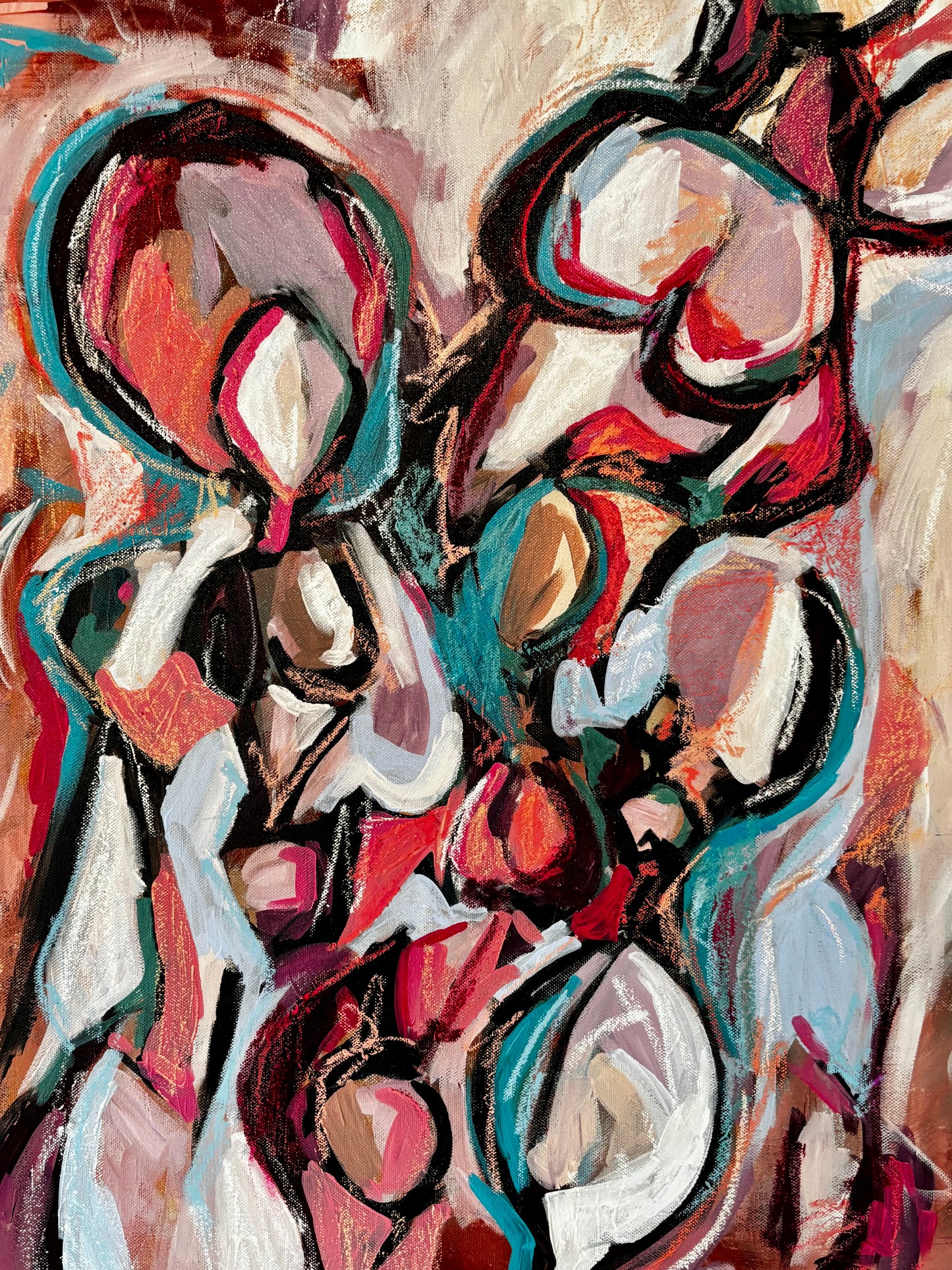 Original Artwork "Figures in Pink & Blue #2"