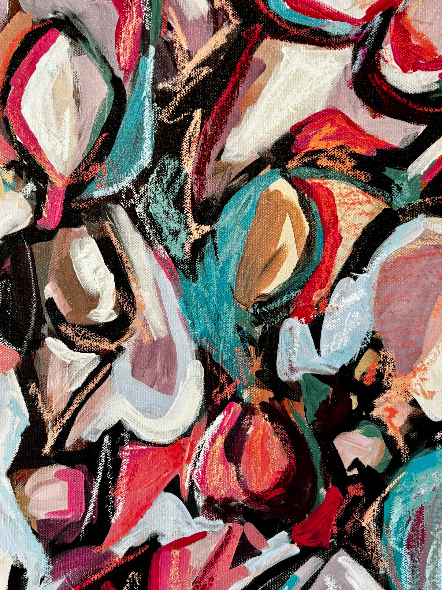 Original Artwork "Figures in Pink & Blue #2"