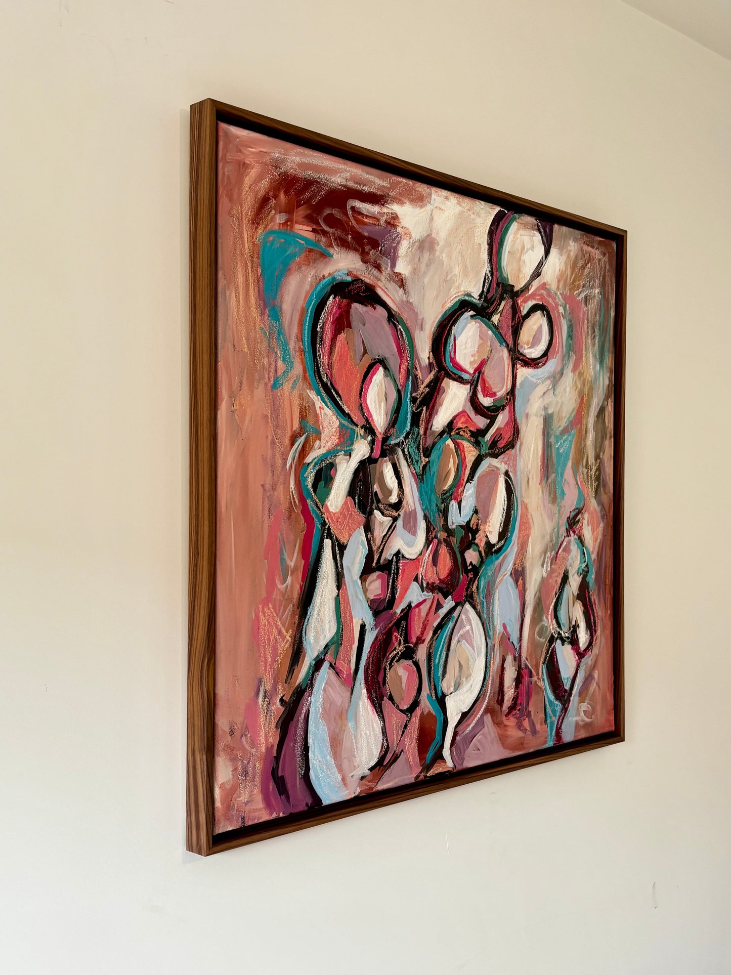 Original Artwork "Figures in Pink & Blue #2"