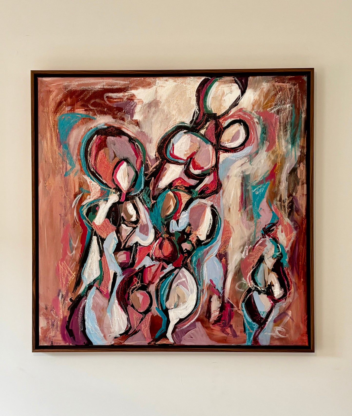 Original Artwork "Figures in Pink & Blue #2"