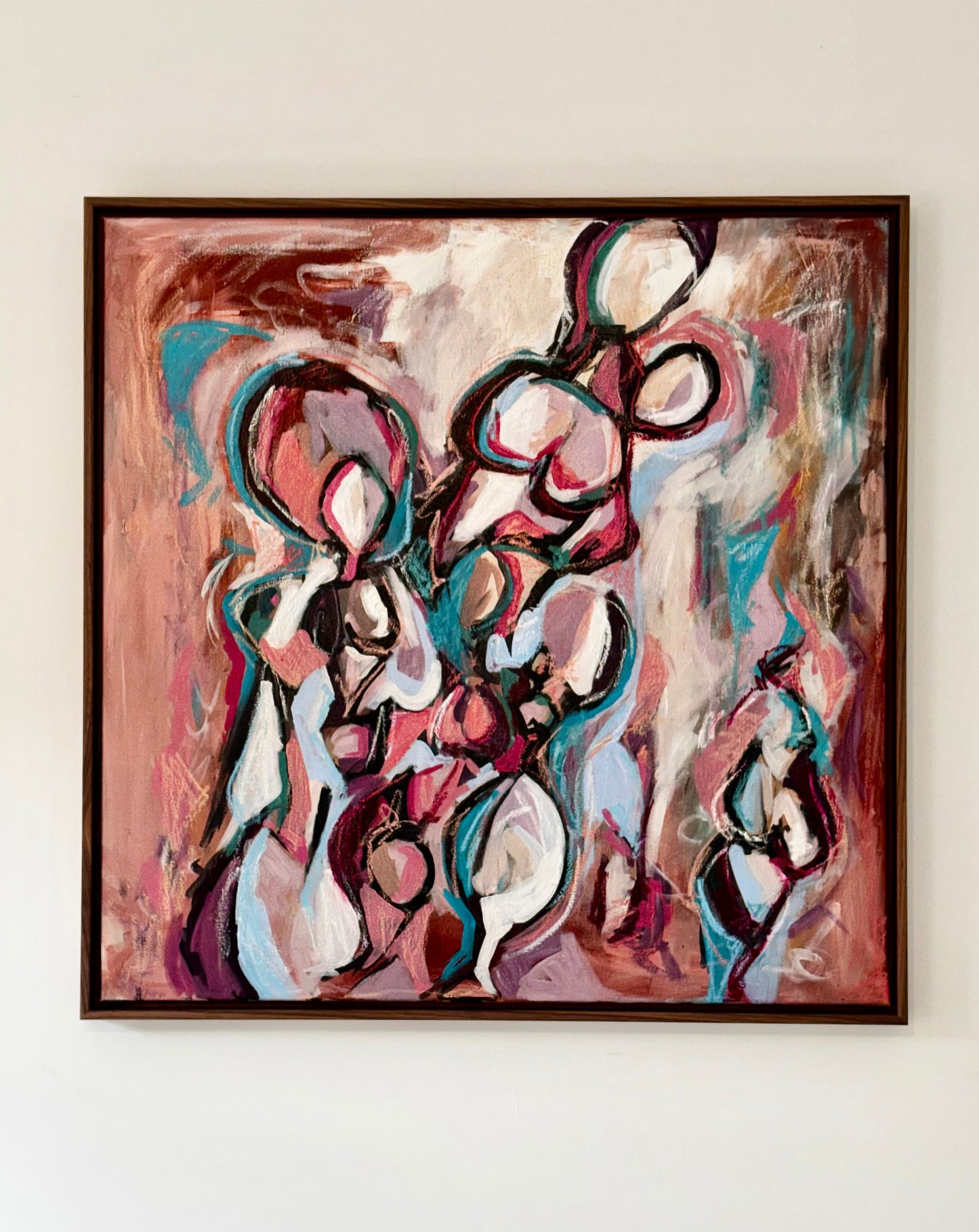 Original Artwork "Figures in Pink & Blue #2"