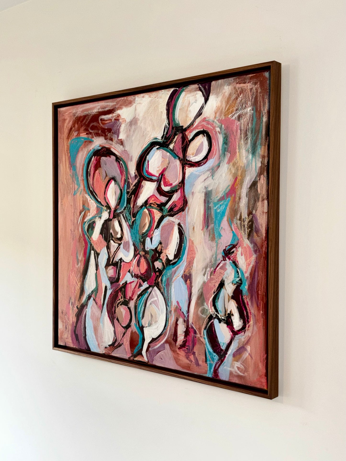 Original Artwork "Figures in Pink & Blue #2"